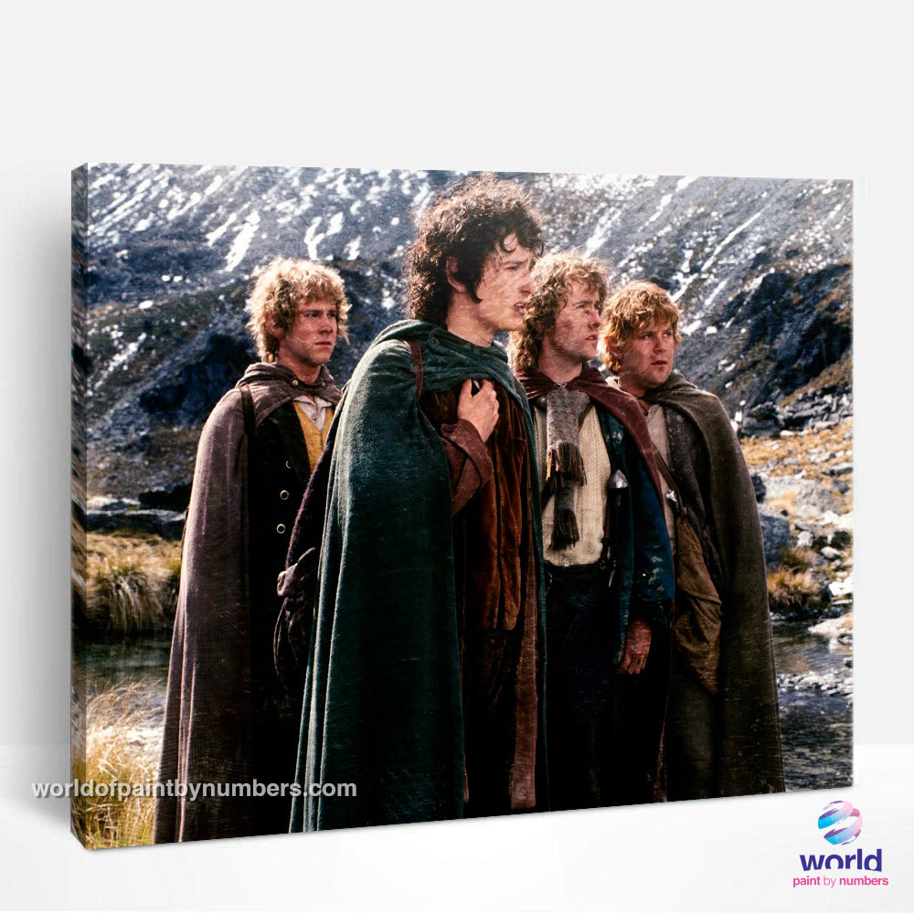 Hobbits of the Shire Lord of the Rings - Frodo and His Loyal Friends - Paint by Numbers Kits for Adults