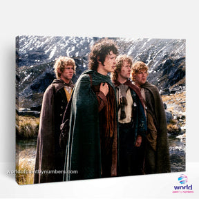 Hobbits of the Shire Lord of the Rings - Frodo and His Loyal Friends - World Paint by Numbers™ Kits DIY