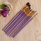 10Pcs Purple Paint Brush Set - World Paint by Numbers™ Accessories
