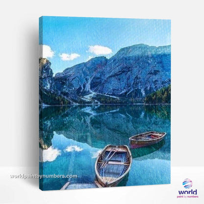 2 Boats on the Blue Lake - World Paint by Numbers™ Kits DIY