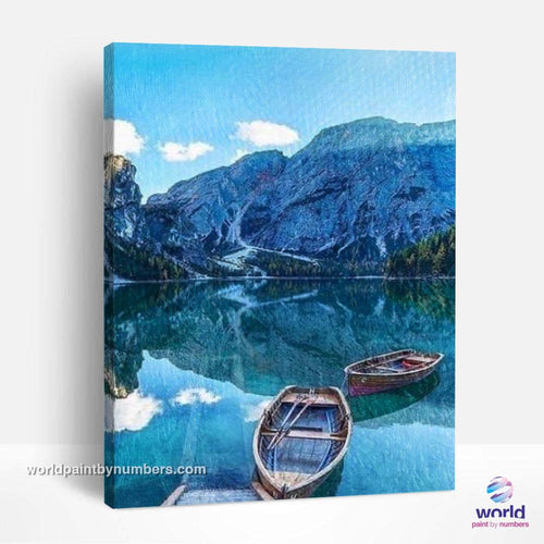2 Boats on the Blue Lake - World Paint by Numbers™ Kits DIY
