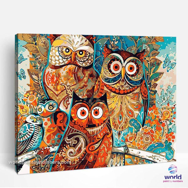 Abstract Owls - World Paint by Numbers™ Kits DIY