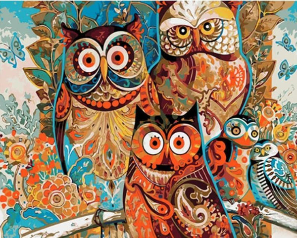 Abstract Owls - World Paint by Numbers™ Kits DIY