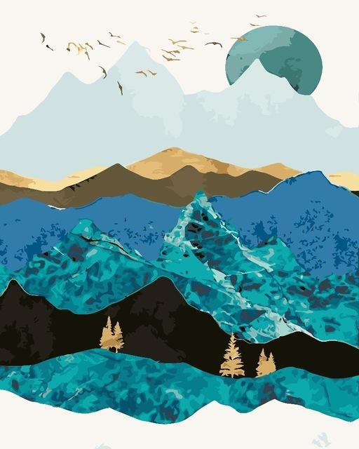 Alps in a Blue Summer - World Paint by Numbers™ Kits DIY