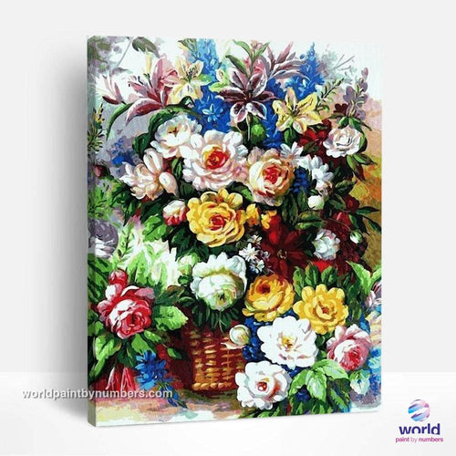 Amazing Flowers Basket - World Paint by Numbers™ Kits DIY