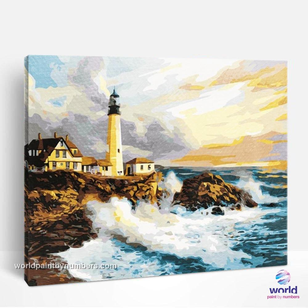Bay Lighthouse - World Paint by Numbers™ Kits DIY