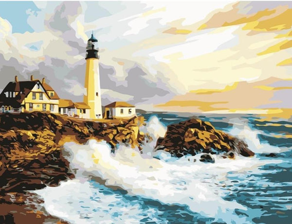 Bay Lighthouse - World Paint by Numbers™ Kits DIY