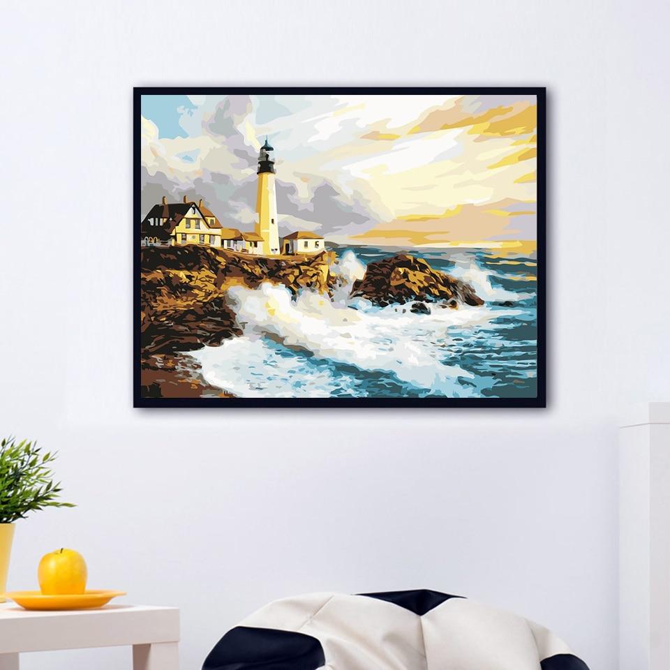 Bay Lighthouse - World Paint by Numbers™ Kits DIY