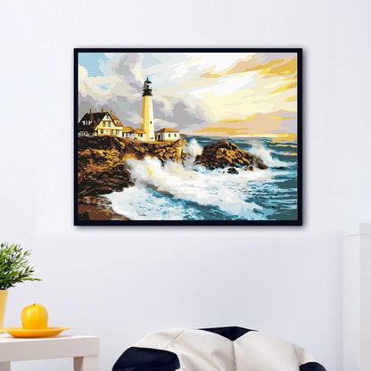Bay Lighthouse - World Paint by Numbers™ Kits DIY