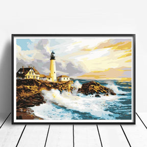 Bay Lighthouse - World Paint by Numbers™ Kits DIY