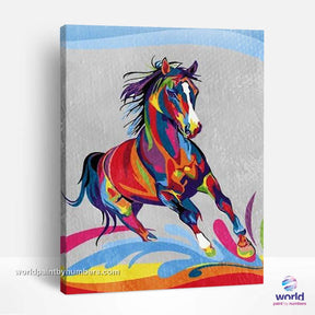Beautiful Colorful Horse - World Paint by Numbers™ Kits DIY