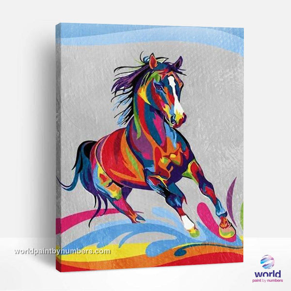 Beautiful Colorful Horse - World Paint by Numbers™ Kits DIY
