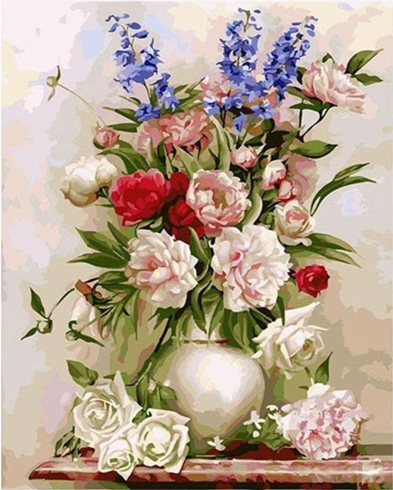 Beautiful Roses Pot - World Paint by Numbers™ Kits DIY