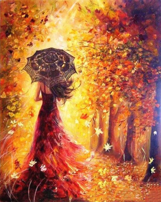 Beautiful Woman Autumn - World Paint by Numbers™ Kits DIY