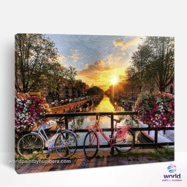 Bike Tour in Amsterdam - World Paint by Numbers™ Kits DIY