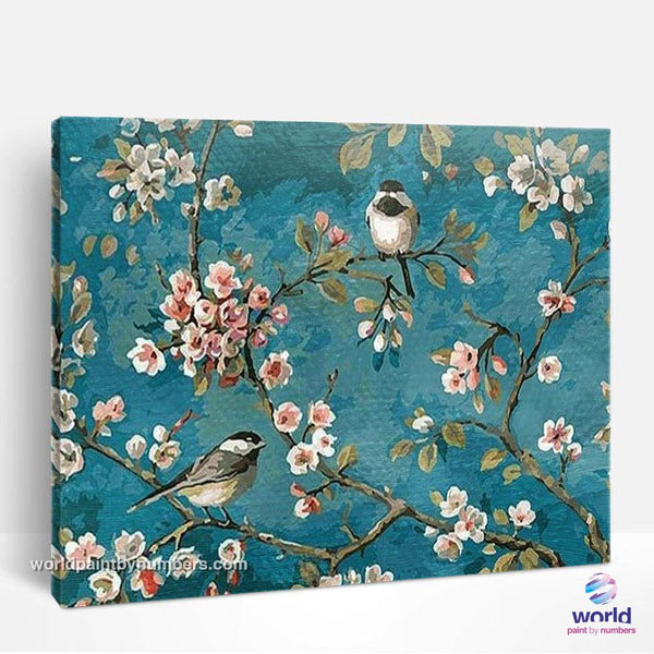 Birds on Almond Blossom Tree - World Paint by Numbers™ Kits DIY