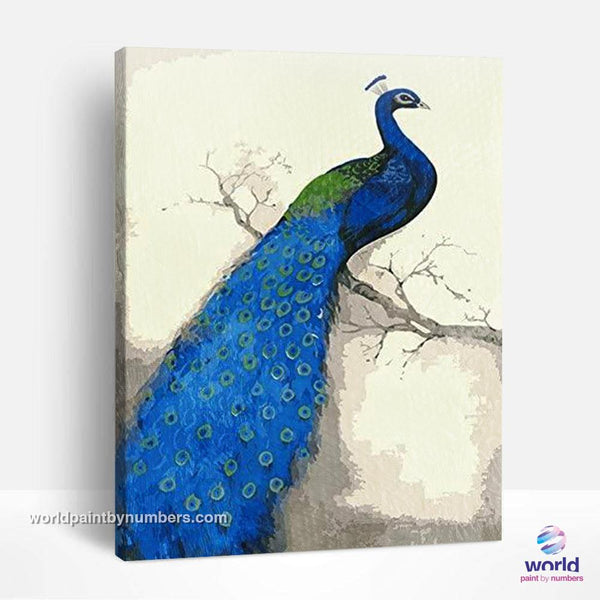 Blue Peacock - World Paint by Numbers™ Kits DIY