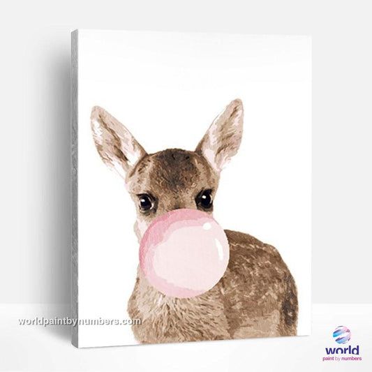 Bubble Gum Deer - World Paint by Numbers™ Kits DIY