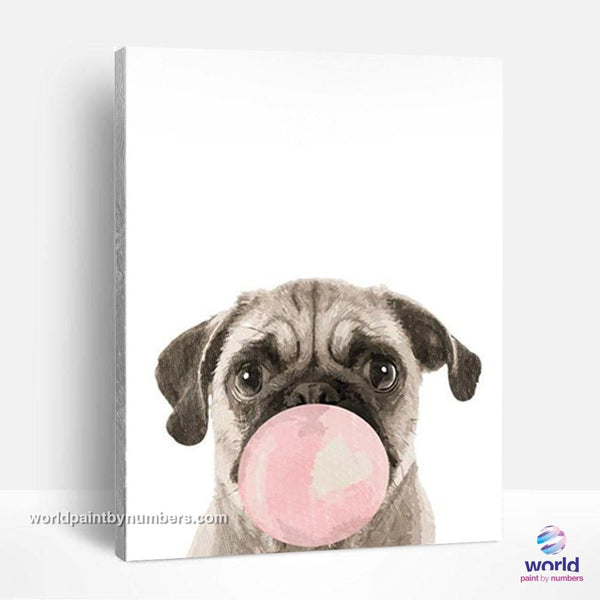 Bubble Gum Dog - World Paint by Numbers™ Kits DIY