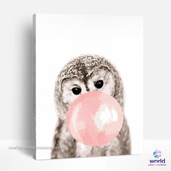 Bubble Gum Owl - World Paint by Numbers™ Kits DIY