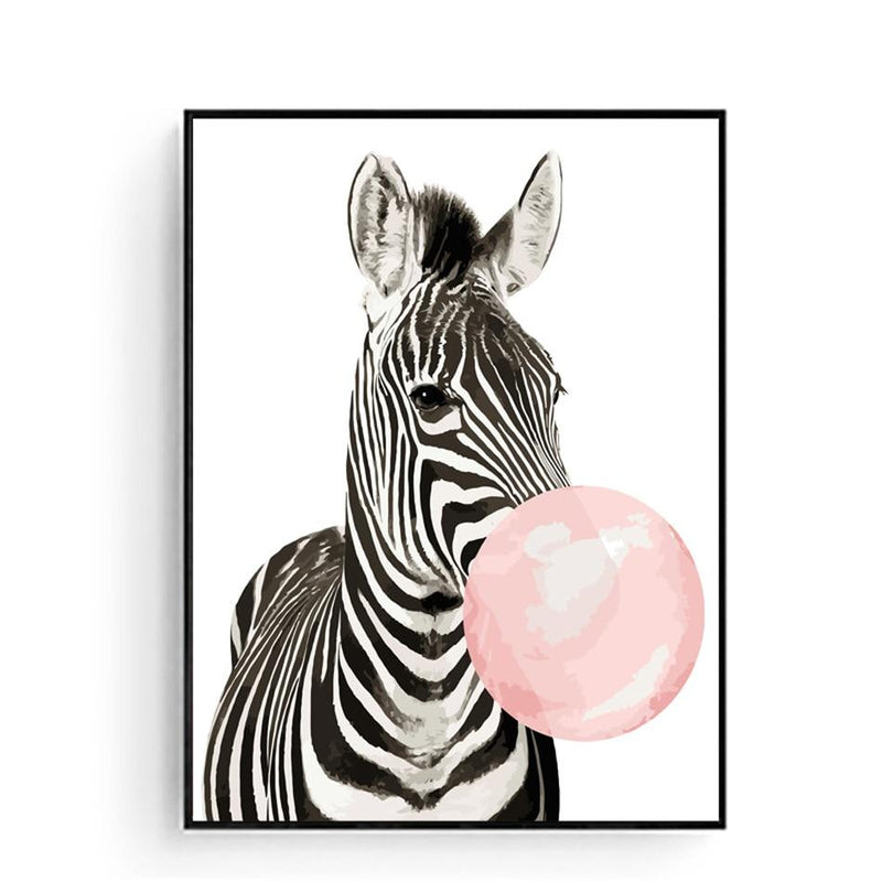 Bubble Gum Zebra - World Paint by Numbers™ Kits DIY