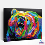 Colorful Angry Bear - World Paint by Numbers™ Kits DIY