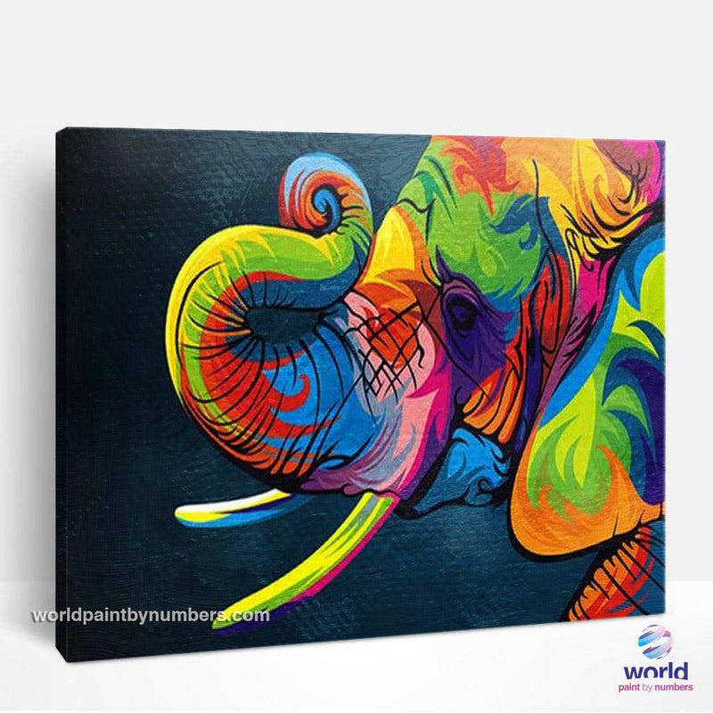 Colorful Baby Elephant - World Paint by Numbers™ Kits DIY