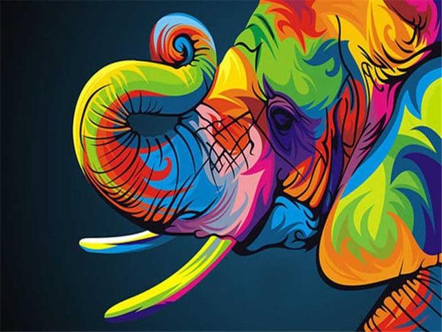 Colorful Baby Elephant - World Paint by Numbers™ Kits DIY