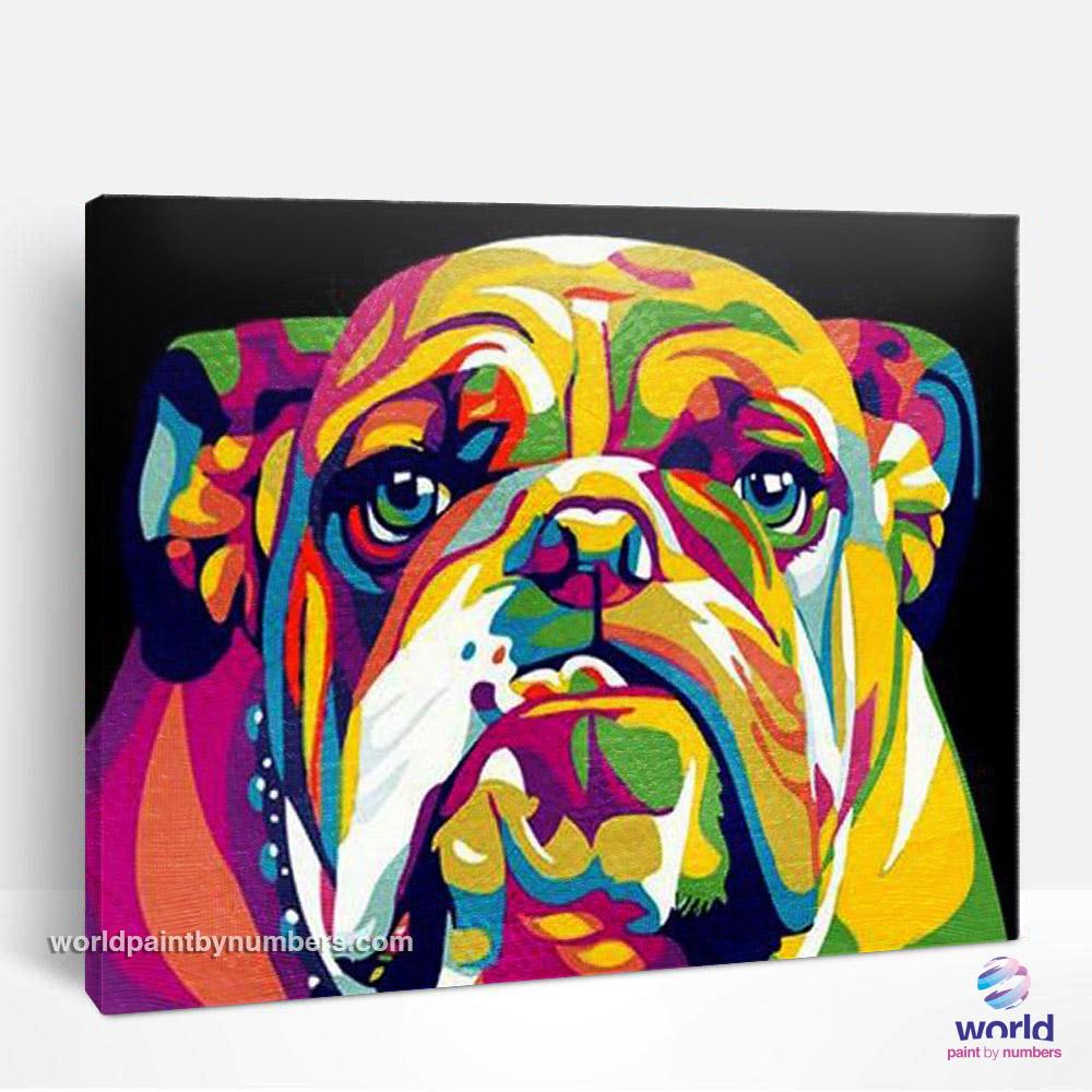 Colorful Bulldog - World Paint by Numbers™ Kits DIY