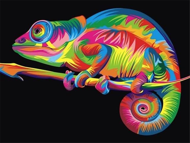 Colorful Chameleon - World Paint by Numbers™ Kits DIY