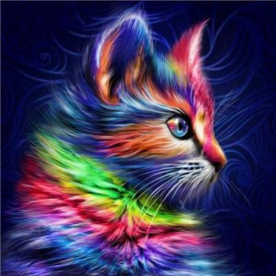 Colorful Furry Cat- World Diamond Painting™ 5D DIY
