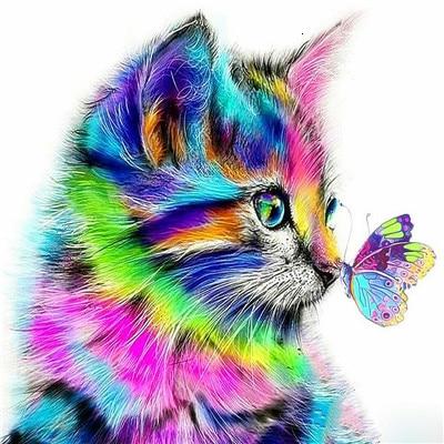 Colorful Kitten & Butterfly - World Diamond Painting™ 5D DIY