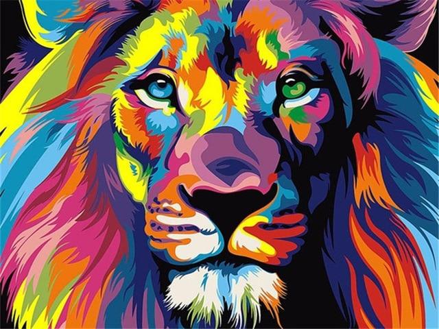 Colorful Lion - World Paint by Numbers™ Kits DIY