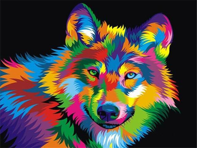 Colorful Wolf - World Paint by Numbers™ Kits DIY
