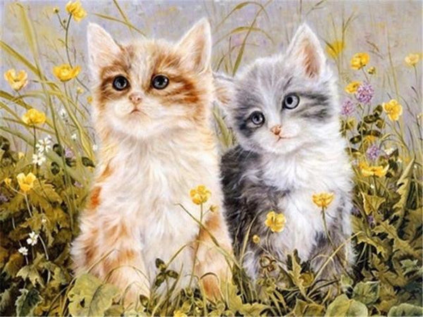 Couple of Kittens in the Garden - World Paint by Numbers™ Kits DIY