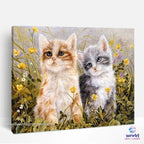 Couple of Kittens in the Garden - World Paint by Numbers™ Kits DIY