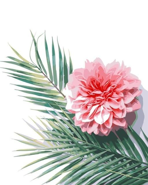 Flower & Palm - Leaf Collection - World Paint by Numbers™ Kits DIY