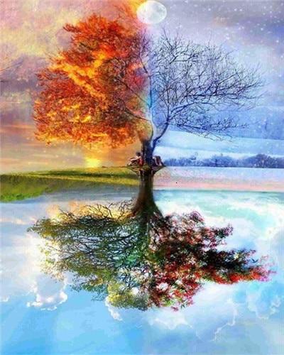 Four Seasons Realistic Tree - World Paint by Numbers™ Kits DIY