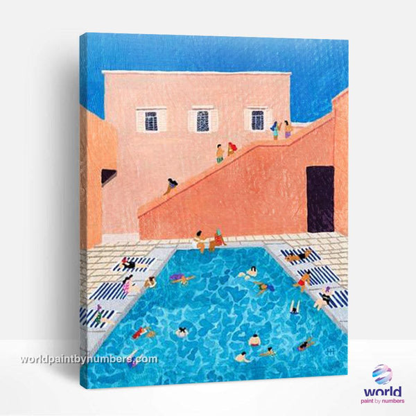 Happy Pool Day - Tropical Minimalism Collection - World Paint by Numbers™ Kits DIY