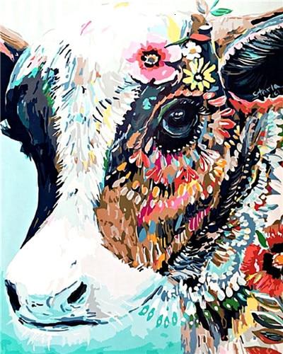 Hipster Cow - World Paint by Numbers™ Kits DIY