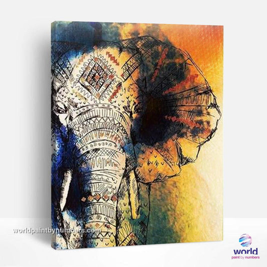 Indian Elephant - World Paint by Numbers™ Kits DIY