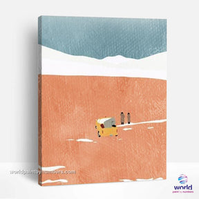 Jeep Ride in the Dunes- Tropical Minimalism Collection - World Paint by Numbers™ Kits DIY