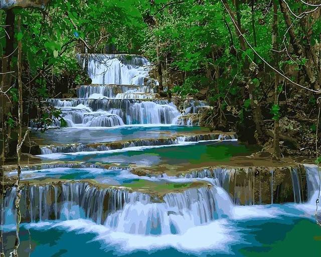 Jungle Waterfall - World Paint by Numbers™ Kits DIY
