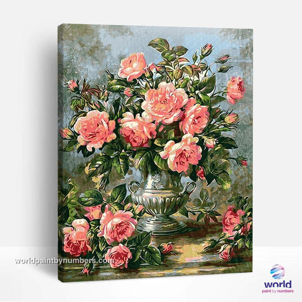 Light Pink Roses - World Paint by Numbers™ Kits DIY