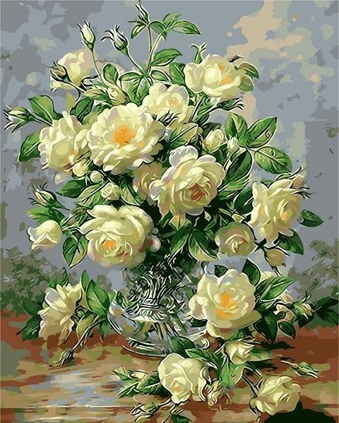 Light Yellow Roses - World Paint by Numbers™ Kits DIY