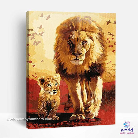 Lion Familly - World Paint by Numbers™ Kits DIY