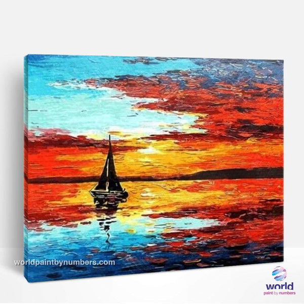 Little Boat in the Calm Sea - World Paint by Numbers™ Kits DIY