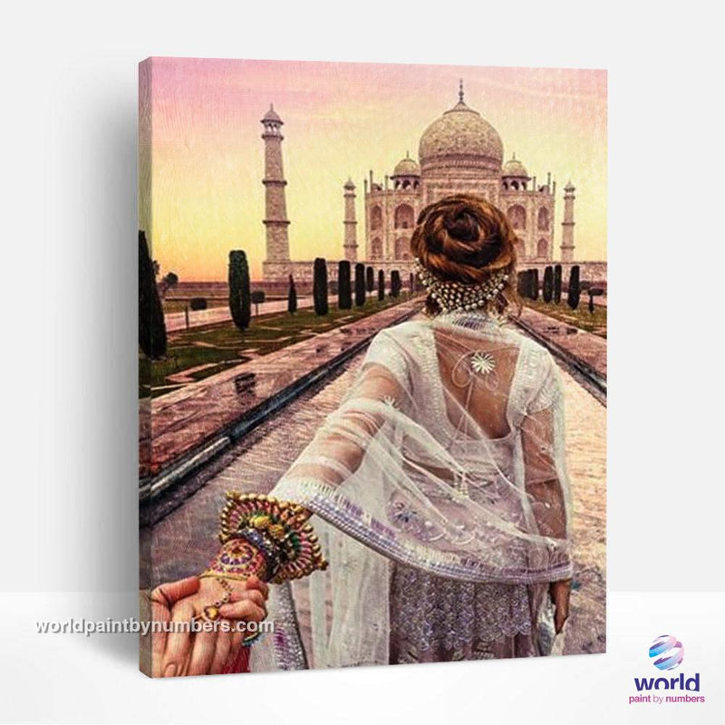 Love at the Taj Mahal India - World Paint by Numbers™ Kits DIY
