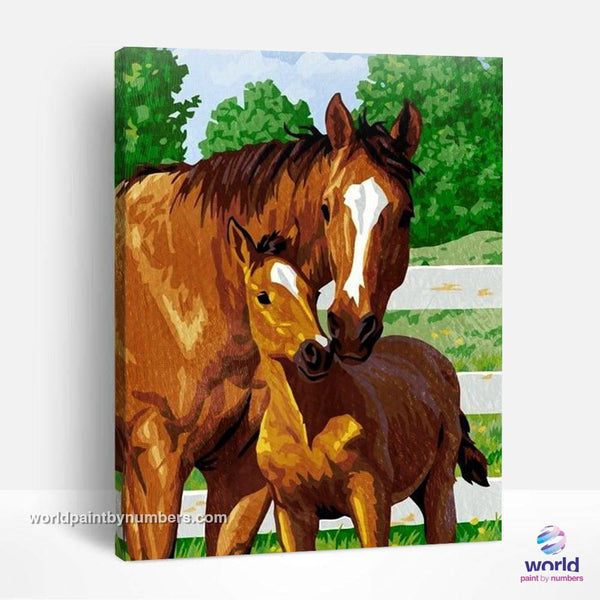 Mare and Foal - World Paint by Numbers™ Kits DIY