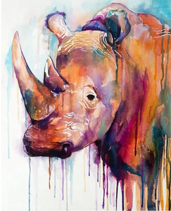 Melting Rhinoceros - World Paint by Numbers™ Kits DIY